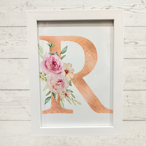 Elegant Floral Alphabet Frame