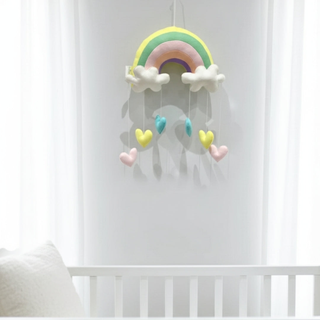 Rainbow & Hearts Nursery Wall Hanging - Bring Color and Joy to Kids Room