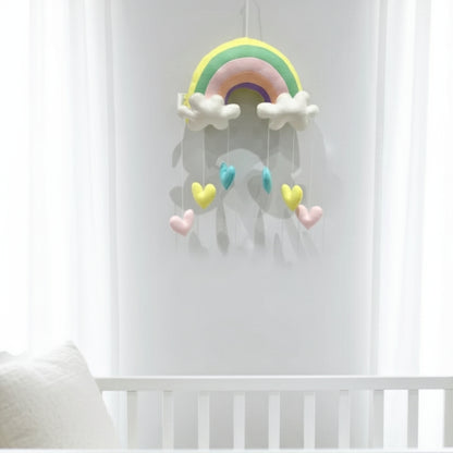 Rainbow & Hearts Nursery Wall Hanging - Bring Color and Joy to Kids Room