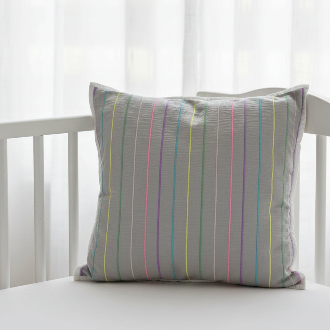 Rainbow Stitches Cushion Cover