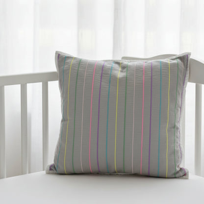 Rainbow Stitches Cushion Cover