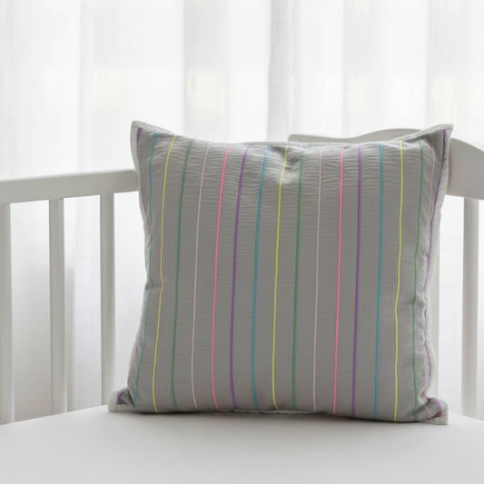 Rainbow Stitches Cushion Cover