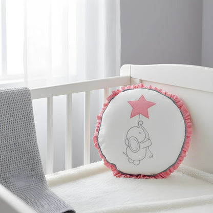 Twinkle Elephant Ruffle Round Cushion
