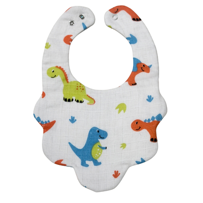 Ultra-Soft 100% Organic Cotton Muslin Baby Bibs - Dinosaur World