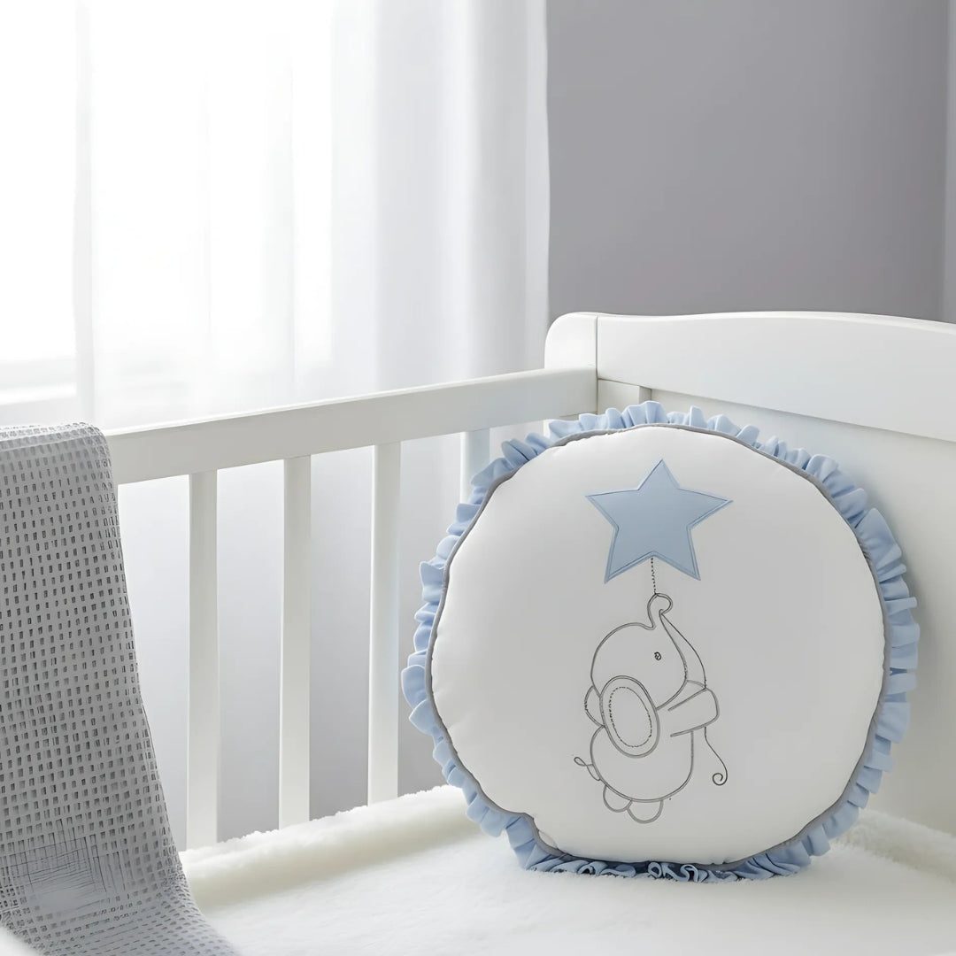 Twinkle Elephant Ruffle Round Cushion