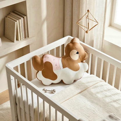 Sleepy Teddy on Cloud Nursery Bedding Set – Blush Pink