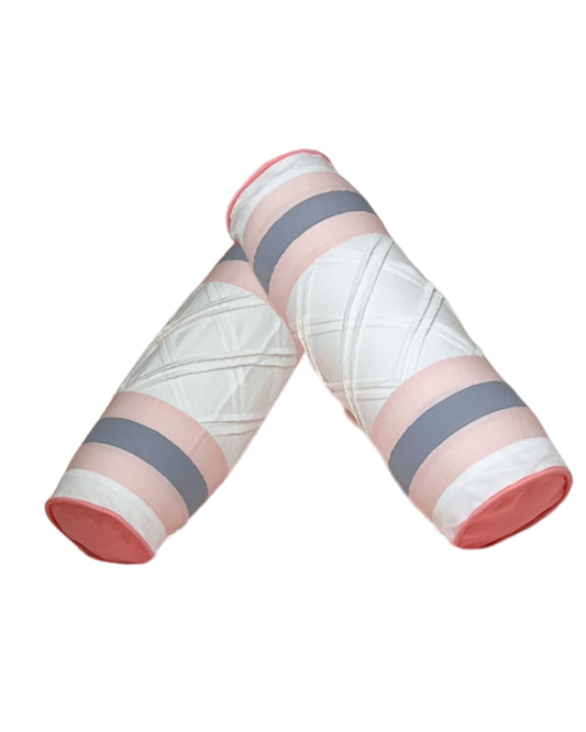 Double Stripe-Panel Cotton Bolster Pair