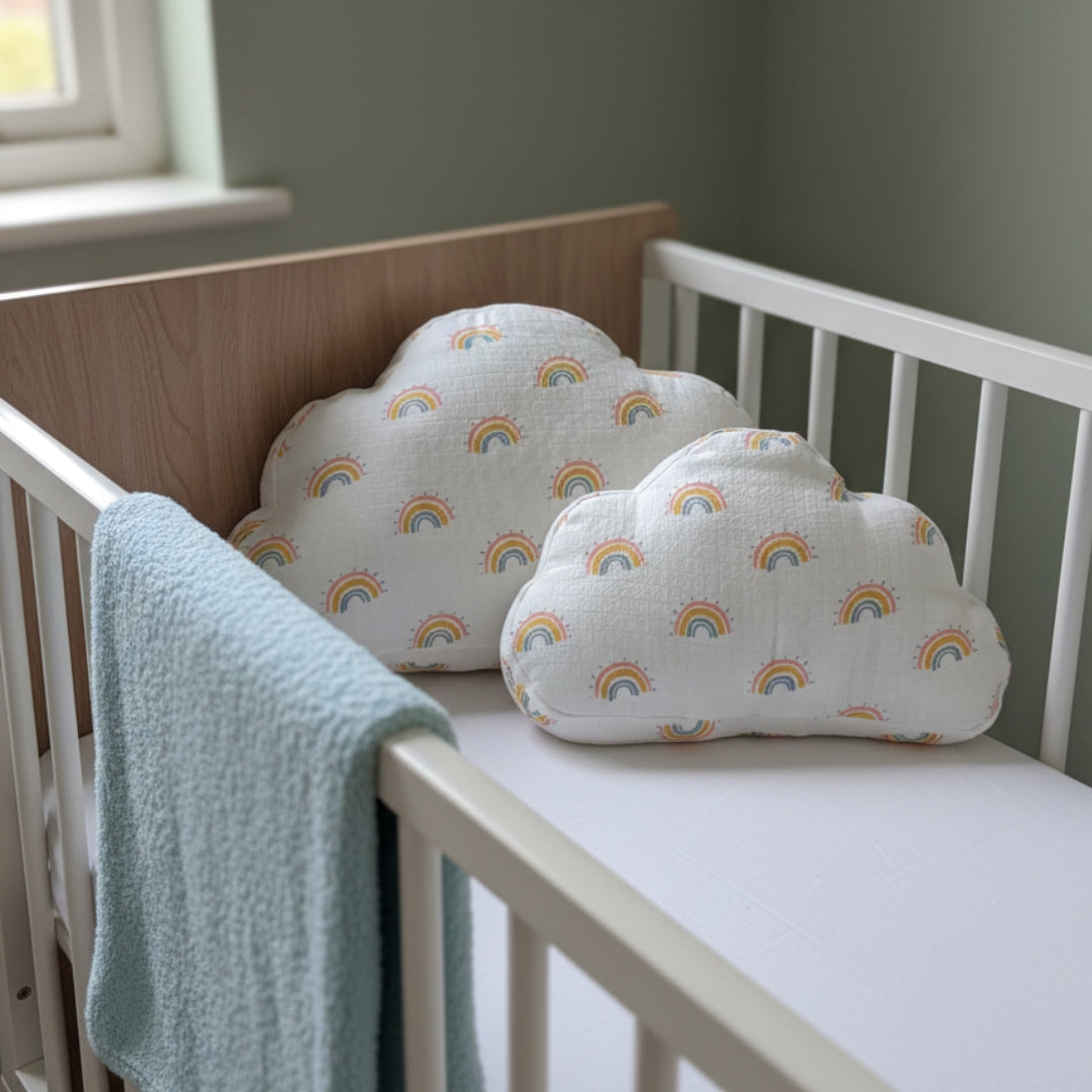 Soft Muslin Cloud Pillow - Rainbow