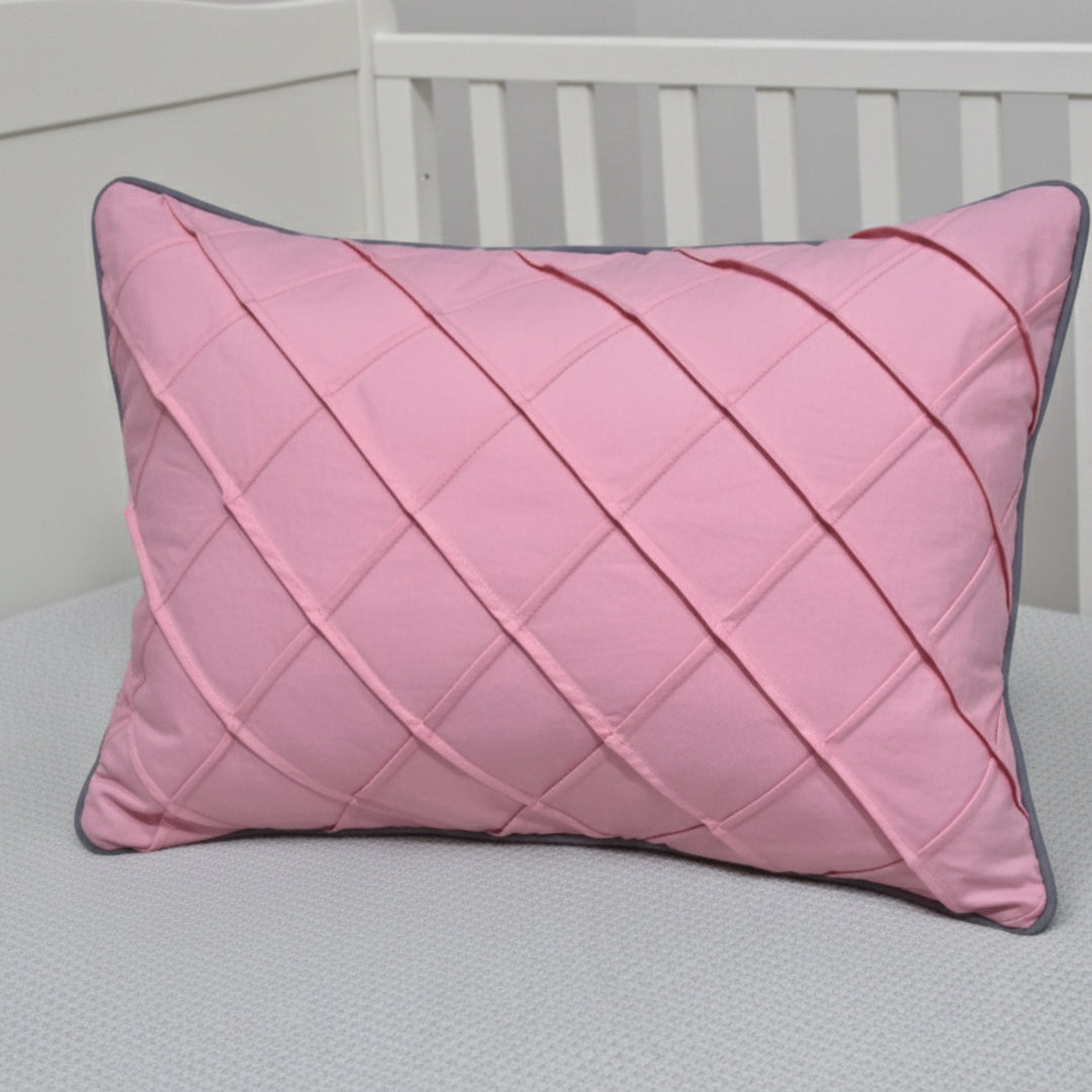 Blush Diagonal-Pleat Cushion Cover