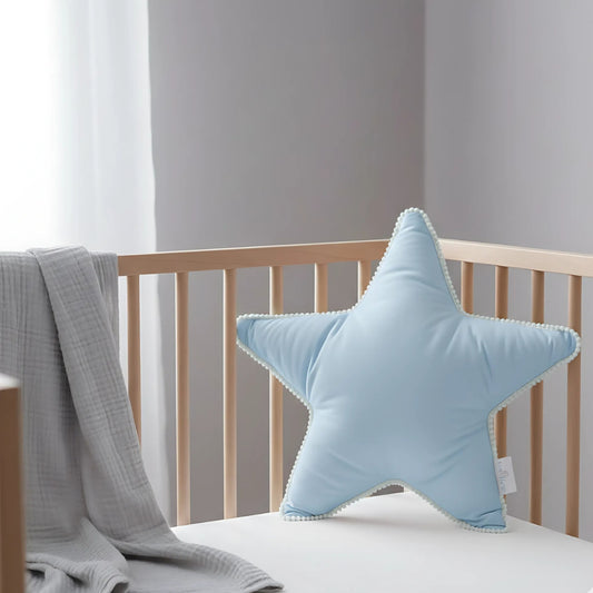 Colourful Pom Pom Star Shaped Cushion- Playful and Cozy