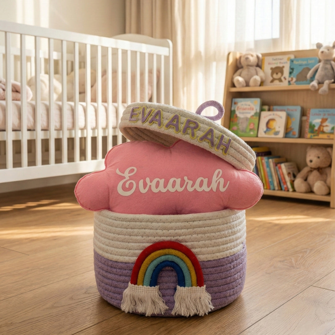 Rainbow Bear Baby Girl Personalised Hamper