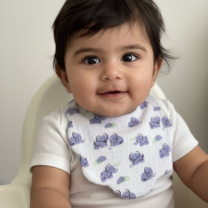Ultra-Soft Muslin Baby Bib – 100% Cotton (0–18M)