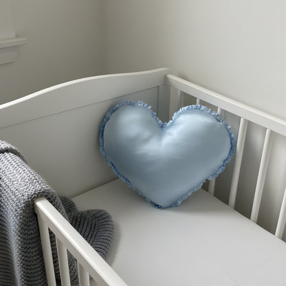 Satin Heart Throw Pillow – Decorative Cushion