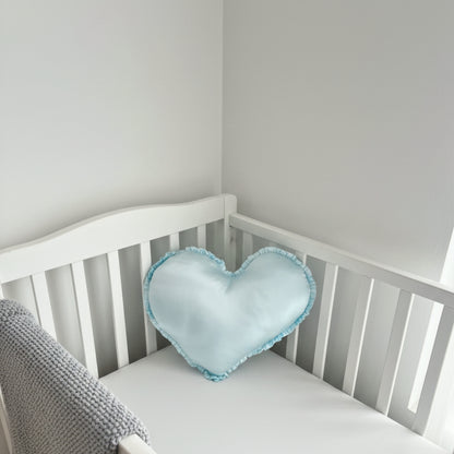 Satin Heart Throw Pillow – Decorative Cushion