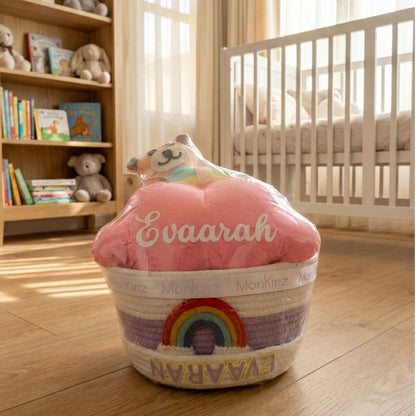 Rainbow Bear Baby Girl Personalised Hamper