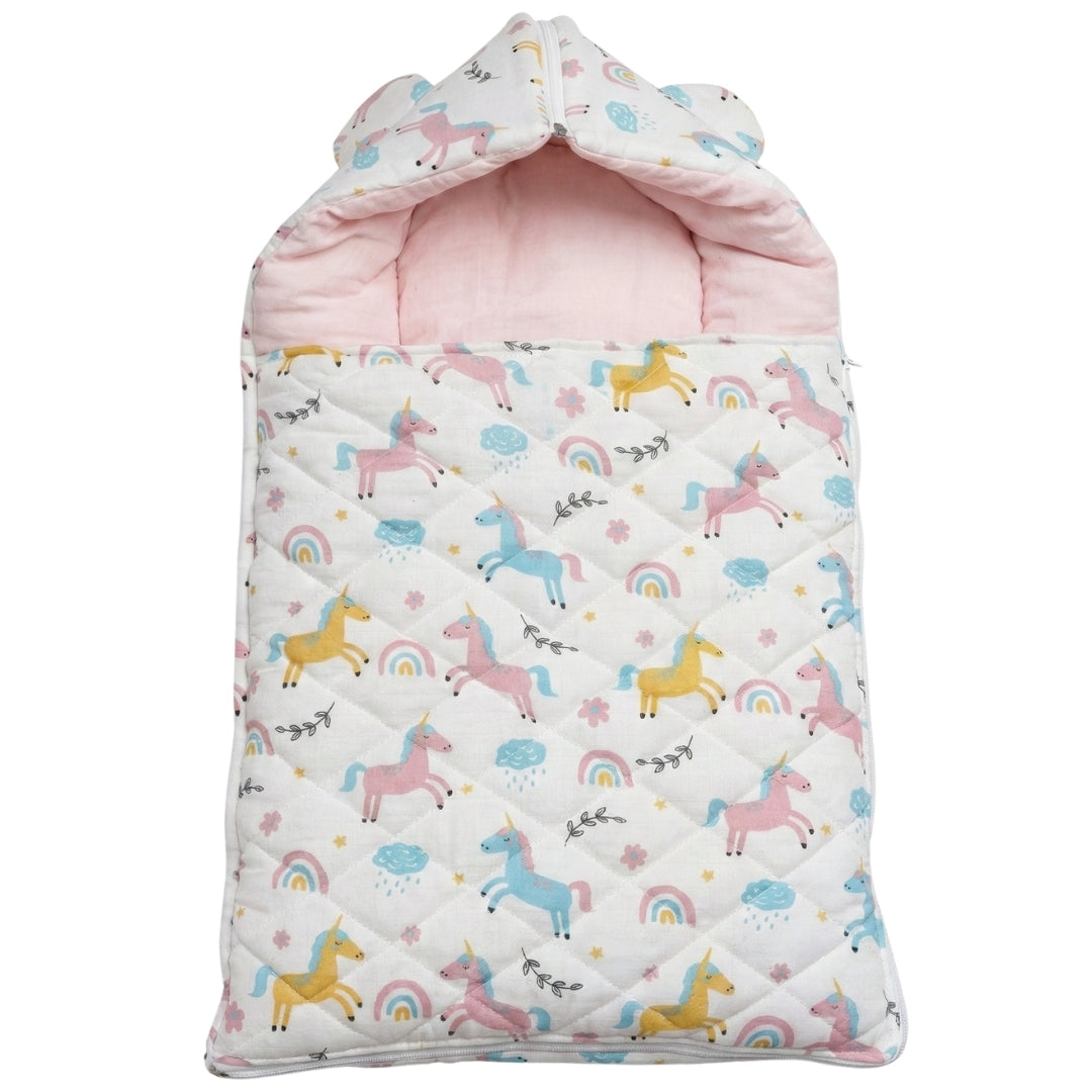 SnugPod Cotton Muslin Baby Sleeping Bag - Unicorn Magic