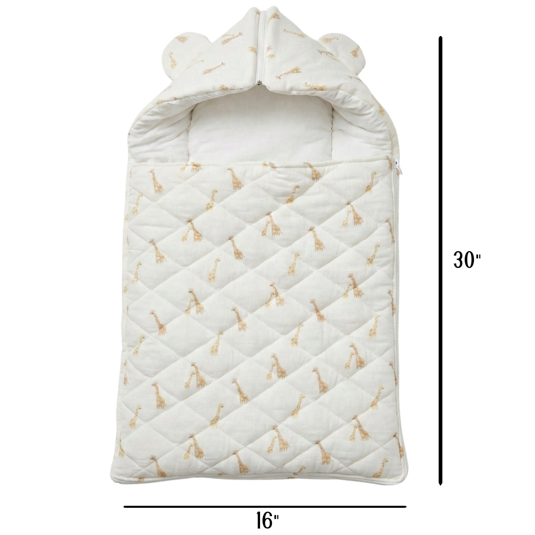 SnugPod Cotton Muslin Baby Sleeping Bag - Giraffe Print
