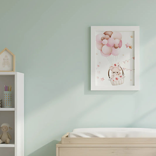 Teddy’s Snuggly Balloon Ride Frame - For Sweet Moments