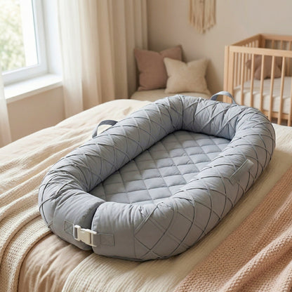 Baby Nest Bed & Lounger - Grey