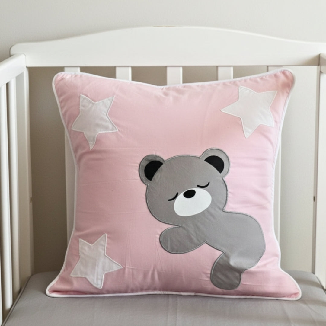 Colourful Sleepy Bear Cushion Cover