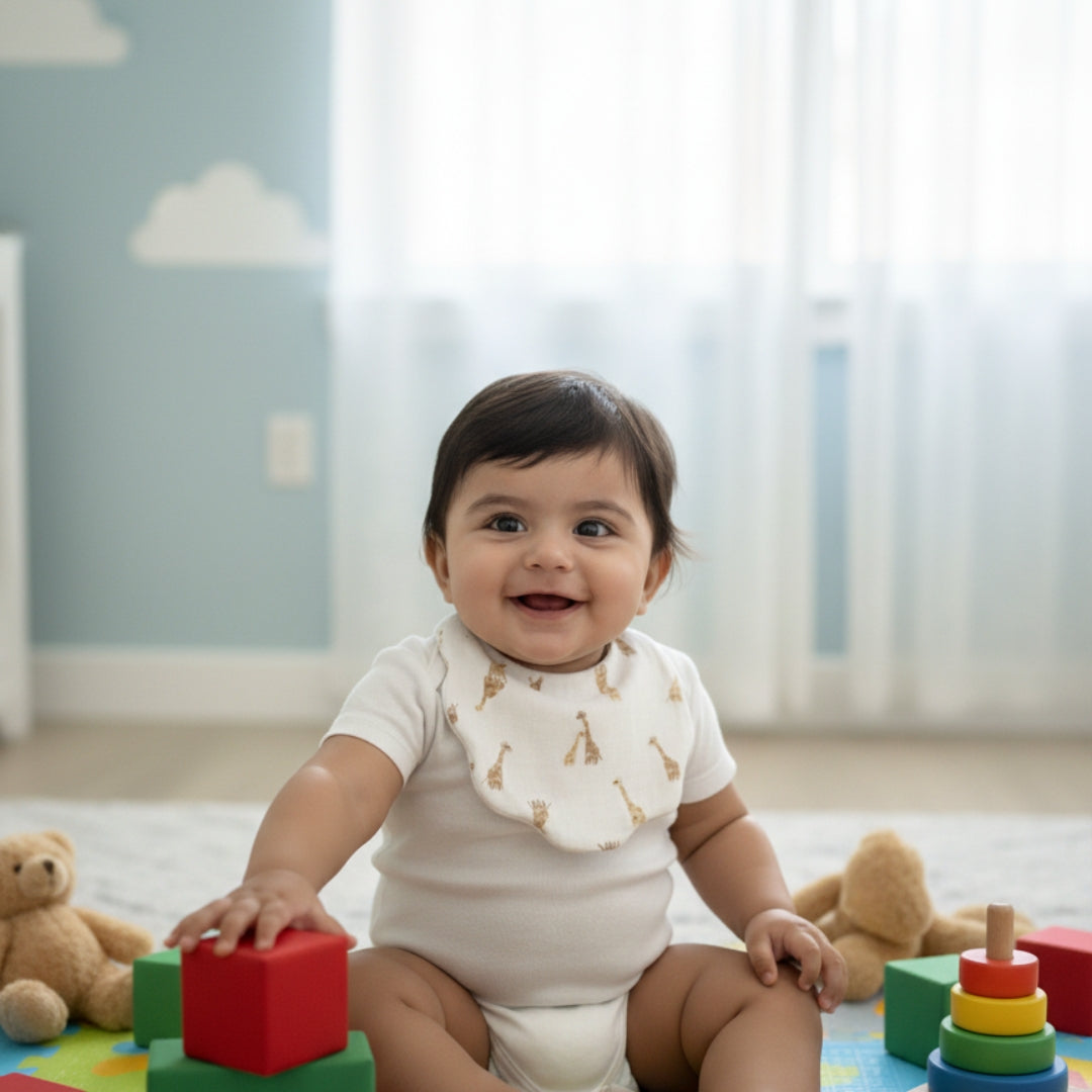Ultra-Soft Muslin Baby Bib – 100% Cotton (0–18M)