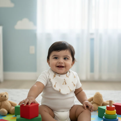 Ultra-Soft Muslin Baby Bib – 100% Cotton (0–18M)