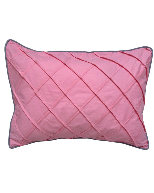 Blush Diagonal-Pleat Cushion Cover