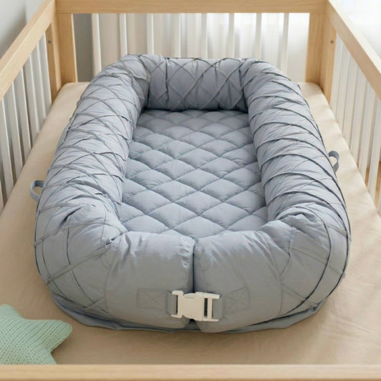 Baby Nest Bed & Lounger - Grey