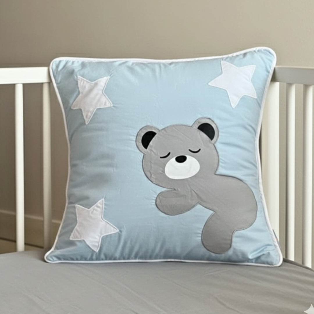 Colourful Sleepy Bear Cushion Cover