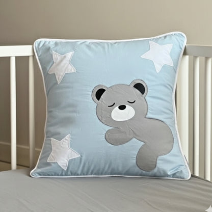 Colourful Sleepy Bear Cushion Cover