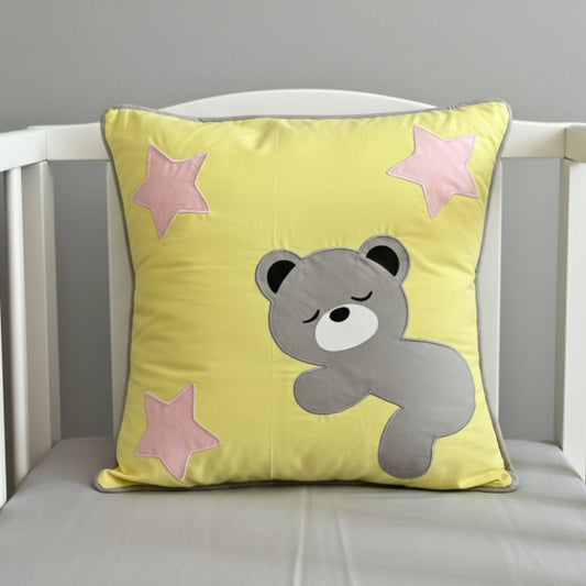 Colourful Sleepy Bear Cushion Cover