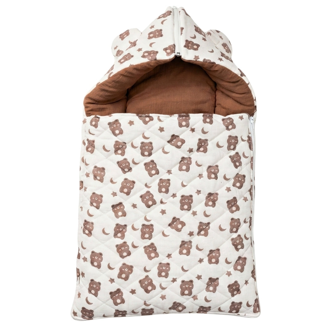 SnugPod Cotton Muslin Baby Sleeping Bag - Teddy World