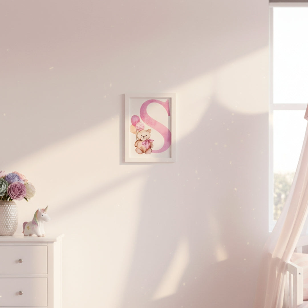 Personalised Teddy Alphabet Frames- Learning with Teddy
