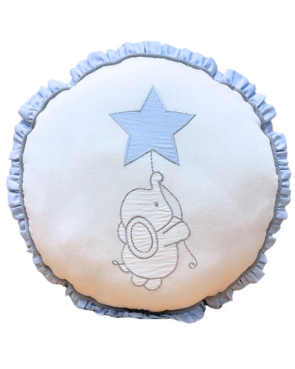 Twinkle Elephant Ruffle Round Cushion