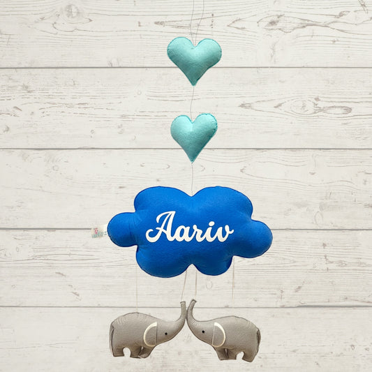 Elephant Kisses Cloud Hanging- Handmade