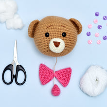 Load image into Gallery viewer, Crochet Teddy with Pull Down Sound String
