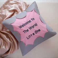 Load image into Gallery viewer, Welcome to the world cushion cover - Monkinz
