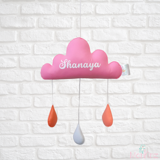 Dual colour cloud hanging For Baby With Customised Name