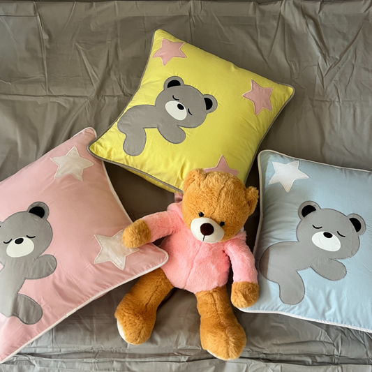 Sleepy Bear Cushion Cover For Kids