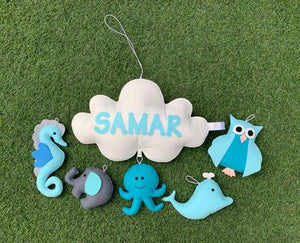 Personalised Name Cloud Hanging with Mini