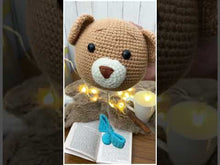 Load and play video in Gallery viewer, Crochet Teddy with Pull Down Sound String
